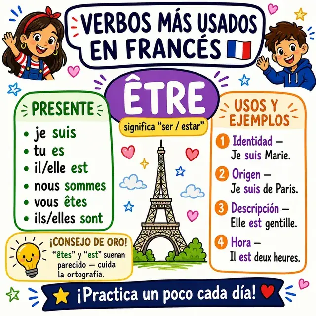 Mapa mental: verbo ÊTRE